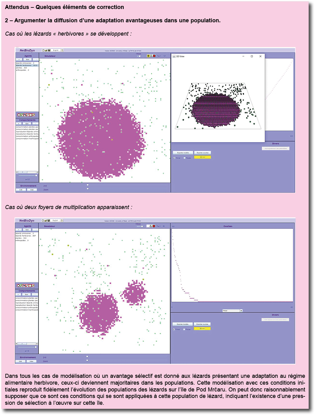 Attendus   Quelques  l ments de correction 2   Argumenter la diffusion d une adaptation avantageuses dans une populat   