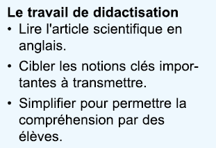 Le travail de didactisation Lire l'article scientifique en anglais  Cibler les notions cl s importantes   transmettre   