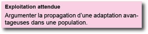 Exploitation attendue Argumenter la propagation d une adaptation avantageuses dans une population 