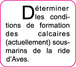 D terminer les conditions de formation des calcaires (actuellement) sous-marins de la ride d Aves 