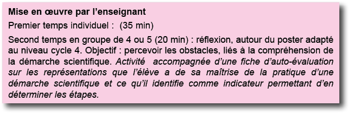 Mise en  uvre par l enseignant Premier temps individuel : (35 min) Second temps en groupe de 4 ou 5 (20 min) : r flex   