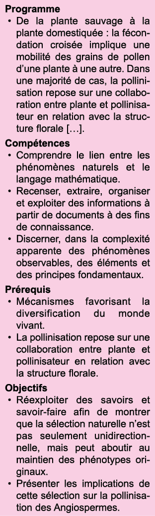 Programme De la plante sauvage   la plante domestiqu e : la f condation crois e implique une mobilit  des grains de p   