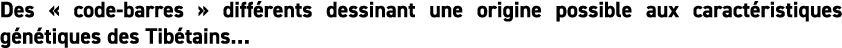 Des   code-barres   diff rents dessinant une origine possible aux caract ristiques g n tiques des Tib tains 