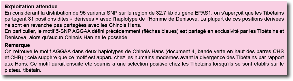 Exploitation attendue En consid rant la distribution de 95 variants SNP sur la r gion de 32,7 kb du g ne EPAS1, on s    