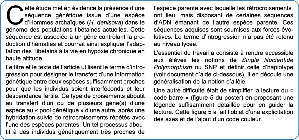 Cette  tude met en  vidence la pr sence d une s quence g n tique issue d une esp ce d Hommes archa ques (H  denisova)   